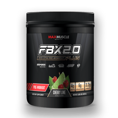 "FBX 2.0 Plus Cherry Lime by Max Muscle – Advanced pre-workout supplement for energy, strength, and endurance."