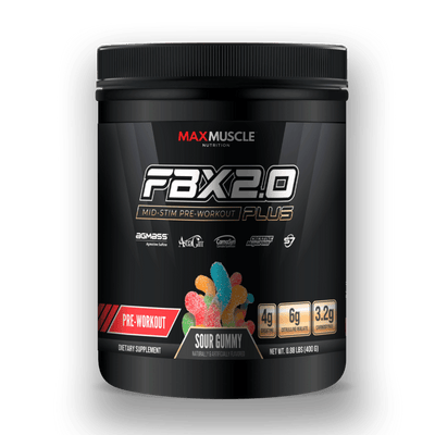 "FBX 2.0 Plus Sour Gummy by Max Muscle – Advanced pre-workout supplement for energy, strength, and endurance."